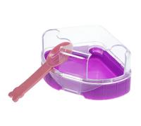 Happyyami Door Triangle Hamster Bathroom Spoon for Small Cages Eco-friendly Abs Material Double Door Design Translucent for Observation Suitable for Hamsters and Dwarf Pets