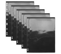Happyyami Double-Sided Stamp Album Loose-Leaf 5Pcs 9-Hole Black Background Inserts for Stamp Sheet and Banknote Storage