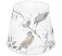 Happyyami E27 Fabric Lamp Shade Bird Print for Table Lamps, White Colour, Metal Frame, Suitable for Bedrooms and Kitchen, Decorative and Elegant Design
