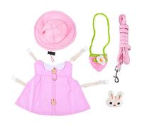 Happyyami Elegant Bunny and Small Pet Vest Leash System for Play and Exercise Made for Rabbits Hamsters m