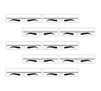 Happyyami Eyebrow Ruler Stencils 50pcs for Precise Eyebrow Shaping Blue PVC with Scale Design Suitable for Threading and Makeup Use by Professional and Home Users