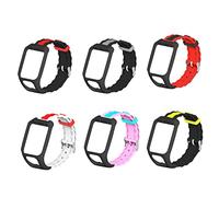 Happyyami Fashion Silicone Watch Strap Replacement Band Compatible with Tomtom Runner Dual Design Wristband for Men Women Comfortable Ergonomic Fit
