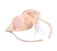 Happyyami Feline Cat Teasing Headband Bunny Ears Interactive Indoor Cat Toy for Playful Kittens