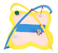 Happyyami Foldable Cat Tent with Hanging Toy Portable Cat Sleeping Bed for Indoor Use Cozy with Air Permeability
