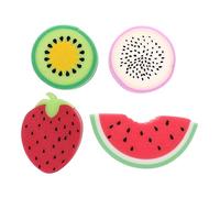 Happyyami Fruit Shape Kids Bath Sponge Set 4pcs Exfoliating Shower Sponges for Boys and Girls Fun Bathing Accessories in Colorful Fruit Designs Random Color