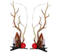 Happyyami Glowing Antler Hairpin Elk Horn Hair Clips for Christmas Costumes Festive Hair Grip for Girls and Women for Holiday Parties and Cosplay Events