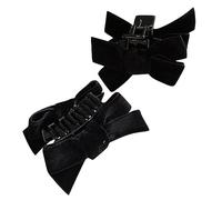 Happyyami Hair Clips Barrettes 2Pcs Black Bow Clips 4.5X2.5Cm Secure Hold Elegant Design Accessories for Teen Girls New Year'S Party