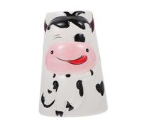 Happyyami Hamster Water Kettle Stand Cute Cow Design Easy to Clean Ceramic Pet Water Dispenser Bracket for Animals Like Hamsters and Rabbits