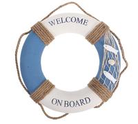Happyyami Home Accessories Hanging Lifebuoy Ornaments Nautical Decorations for Home Wall Decor Life Saving Ring with Rope for Balcony Welcome on Board Life Ring Decoration Home Decor