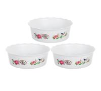 Happyyami Hydroponic Planters 6.7 Inch Plastic Flower Pots with Water Storage Basin 3 Pack Decorative Indoor Plant Containers for Succulents and Water Lilies