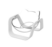 Happyyami Inclined Cat Food Bowl Raised White Plastic Pet Feeding Bowl with 15-degree Tilt for Neck Protection that Stands Steadily, Suitable for Feeding Food or Water at Home