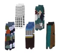 Happyyami Japanese Style Toe Split Socks 5 Pairs Breathable Cotton Two-Finger Socks Split Toe Design for Daily Wear Casual Spring Summer Outfit