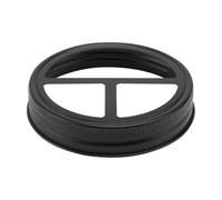 Happyyami Jar Lid Toothpaste Storage Easy to Clean and Assemble and with Compartment Design Black Stainless Steel for for 453.6 Ml Mason Jars Bathroom Accessory Toothbrush and