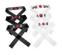 Happyyami Karate Headband Samurai for Boys and Girls 6pcs Japanese Style Bandanas Birthday Party Accessory Set