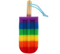Happyyami Korean Skin Scrubber Sponge Ice Cream Shaped with Practical Lanyard Design and Supple Touch High Density Bath Body Scrubber Random Color for Business Trips and Outdoor Travel