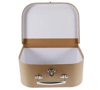 Happyyami Kraft Paper Mini Suitcase Gift Box, Light Brown Decorative Cardboard Box with Handle for Party Treats and Miscellaneous Item Storage, 10x7.5x4 Inches