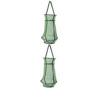 Happyyami Mackerel Mullet Fishing Nets Long Handled Net Fish Nylon Basket 2pcs Folding Basket Nylon ing Drawstring Crab Craw