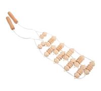 Happyyami Manual Back Massager Roller for Deep Tissue Muscle Relief and Stretching, Wooden and Rope Material, Stress and Restore Flexibility, for Gym and Vacation Use
