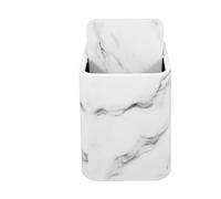Happyyami Marble Pattern Plastic Trash Can with Lid White Medium