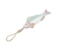 Happyyami Mediterranean Vintage Carved Wooden Fish Wall Hanging Nautical Beach Style Rustic Wood Fish Ornament Coastal Home Décor Wall Art for Living Room and Bedroom