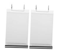 Happyyami Menu Card Holder Flip Stand 2Pcs Vertical Menu Holders for Restaurant Table Desktop Display with Double-Sided Sign Feature