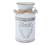 Happyyami Metal Shabby Chic Flower Vase Rustic Vintage Jug Vase for Flowers with Heart Shaped for Wedding Garden Office Christmas Decor 19.5cm