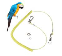 Happyyami Meters for Outdoor Flying Harness and Anti-bite Protection Elastic Parrot Leash Training Rope Made of Sturdy PP and Steel Wire with No.5 Claw Ring Random Color for Birds