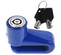 Happyyami Mini and Plastic Frame Anti-theft Disc Brake Lock with Lanyard, Blue Portable Wheel Security Lock for Motorcycle, Bicycle, and Electric Bike Scooter and Motorbike Accessories