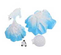 Happyyami Mini Arctic Iceberg and Igloo Figurines Set for Boys and Girls, Realistic Polar Bear and Penguin Toys, Winter Habitat Adventure Playthings, Dollhouse Decor, 5pcs Micro Landscape Model