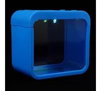 Happyyami Mini Fish Tank with LED Light, Detachable Breeding Isolation Box, Blue Desktop Aquarium Ornament for Betta and Small Aquatic Pets, Ecological Landscape Fish Bowl for Home