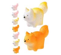 Happyyami Mini Resin Fox Figurines Set 9 Pcs, Cute Animal Trinket Micro Landscape Tabletop Statues for Garden Patio Lawn Outdoor Decor, 3 Sets of 3 Miniature Fox Models for Home Party Centerpiece