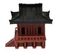 Happyyami Miniature Pagoda Statue Chinese Japanese Zen Garden Pavilion Sculpture Mini Pavilion Tower Figurines for Micro Landscapes Aquarium Ornaments Fairy Garden Accessories