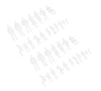 Happyyami Miniature People Model Figures Sand Table Ornament White 50pcs Unpainted Plastic Lightweight Simulation Scene Decoration for DIY Mini Landscape