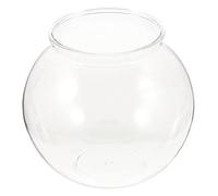 Happyyami Miniature Water Garden 1pc Round Plastic Fish Tank Globe Fish Bowl for Small Fish Decorative Easy to Clean and Decorate