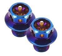 Happyyami Motorcycle Mirror Screws and Rearview Mirror Hole Plugs 10mm 2pcs Blue Flame Finish Compatible Motorbike and Electric Scooter Accessories