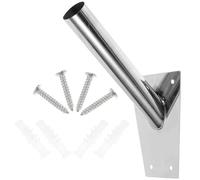 Happyyami Multi-Directional Stainless Steel Flag Pole Mounting Base Wall Bracket with Single Hole for Outdoor Flagpole Holder Patio and Garden Display