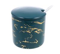 Happyyami Multi-Function Ceramic Spice Box with Enough Capacity and Special Shape, Practical Household Condiment Container for Dining Room and Tabletop Use in Nordic Style