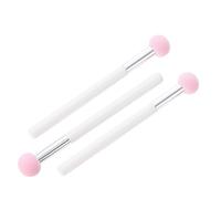 Happyyami Mushroom Head Concealer Makeup Sponge 3pcs with White Handle Nbr Latex Cosmetic Puff for Face Foundation Blending and Cushion Application, Portable Beauty Tool for Women