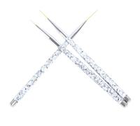 Happyyami Nail Art Liner Brush Set High Accuracy 3pcs for Fine Nail Art Work 11/15/20mm with Plastic Handles Manicure Tools for Professional or Personal Use