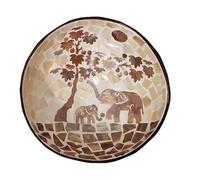 Happyyami Natural Coconut Shell Bowl for Snacks Nuts Candy Holder Decorative Storage Dish with Unique Inner Patterns Handmade Key Tray for Dining Kitchen and Living Use
