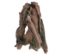 Happyyami Natural Resin Hollow Tree Trunk Reptile Hideout with Secure Retreat and Realistic Beige Tree Stump Design for Amphibians and Snakes in Fish Tank or Breeding Habitat