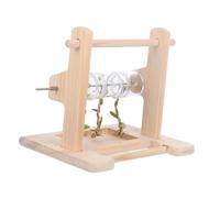 Happyyami Natural Wood Parrot Perch Stand Beak Grinding Toys Bird Playground for Cockatiels and Parakeets Easy Assembly for Indoor and Outdoor Use
