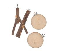 Happyyami Natural Wood Parrot Stand with Multi-branch Perch Platform for Cockatiels and Parakeets Solid Claw Grinding Bird Cage Perches Easy Assembly Interactive Playset for All Bird