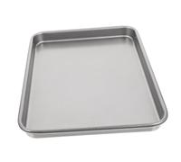 Happyyami Non Stick Carbon Steel Baking Pan Fast Heat Conduction Pizza Tray for Cakes Bread Multipurpose Kitchen Use