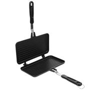 Happyyami Non-Stick Sandwich for Toasted Sandwiches and Soft-Boiled Eggs Double-Sided Baking Pan Made of Sturdy Aluminum Alloy with Airtight Cooking and Ergonomic Design in Commercial