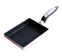 Happyyami Nonstick Square Skillet Tamagoyaki Pan for Induction Hob Ergonomic Handle Japanese Egg Frying Pan Multi-Function Non-Chemical Coating for Frying Grilling and Cooking Random Color