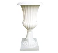Happyyami Outdoor Planters White Urn Planter Plastic Wedding Flowerpots Roman Pillar Plant Pot Rustic Greek Column Statue Vintage Style Wedding Centerpieces Vase for Front Porch Door Planter