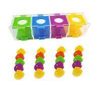 Happyyami Parrot Throwing Box Acrylic Intelligence for Birds and Pet Birds, Colour Sorting Training to Parrot's Cognition Ability and Reduce Aggression, for Training Random Color
