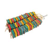 Happyyami Parrot Toys Bird Toys for Indian Ringneck Natural Wooden Blocks Bird Pet Plaything