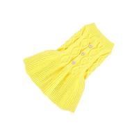 Happyyami Pet Clothing Pet Spring Sweater Puppy Wool Dress Comfortable Cat Dog Two-legged Clothing Yellow Xxs